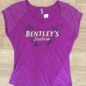 BENTLEY'S SALOON Berry w/Gold Size S